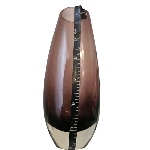 Amethyst Glass Oval Bud Vase 7" tall MCM - Picture 4 of 16